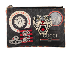 GG Night Courier Clutch, Canvas, Black, 496346, 1*